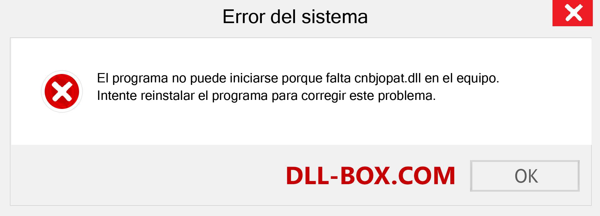 ¿Falta el archivo cnbjopat.dll ?. Descargar para Windows 7, 8, 10 - Corregir cnbjopat dll Missing Error en Windows, fotos, imágenes